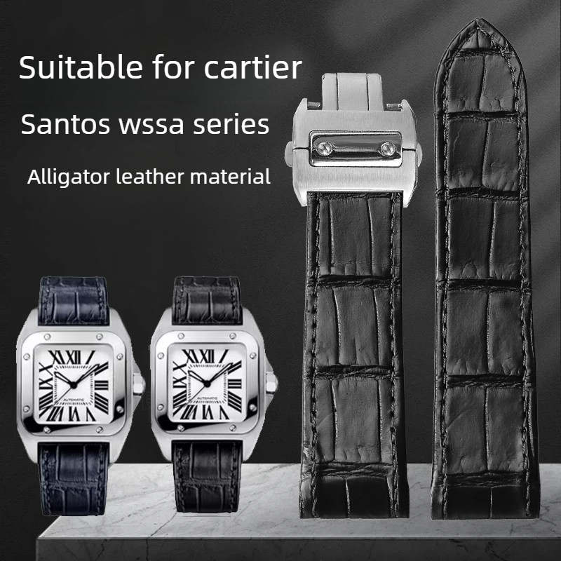 Cartier Watch Tank - Cartier Kayışı için uygun Deri Timsah
