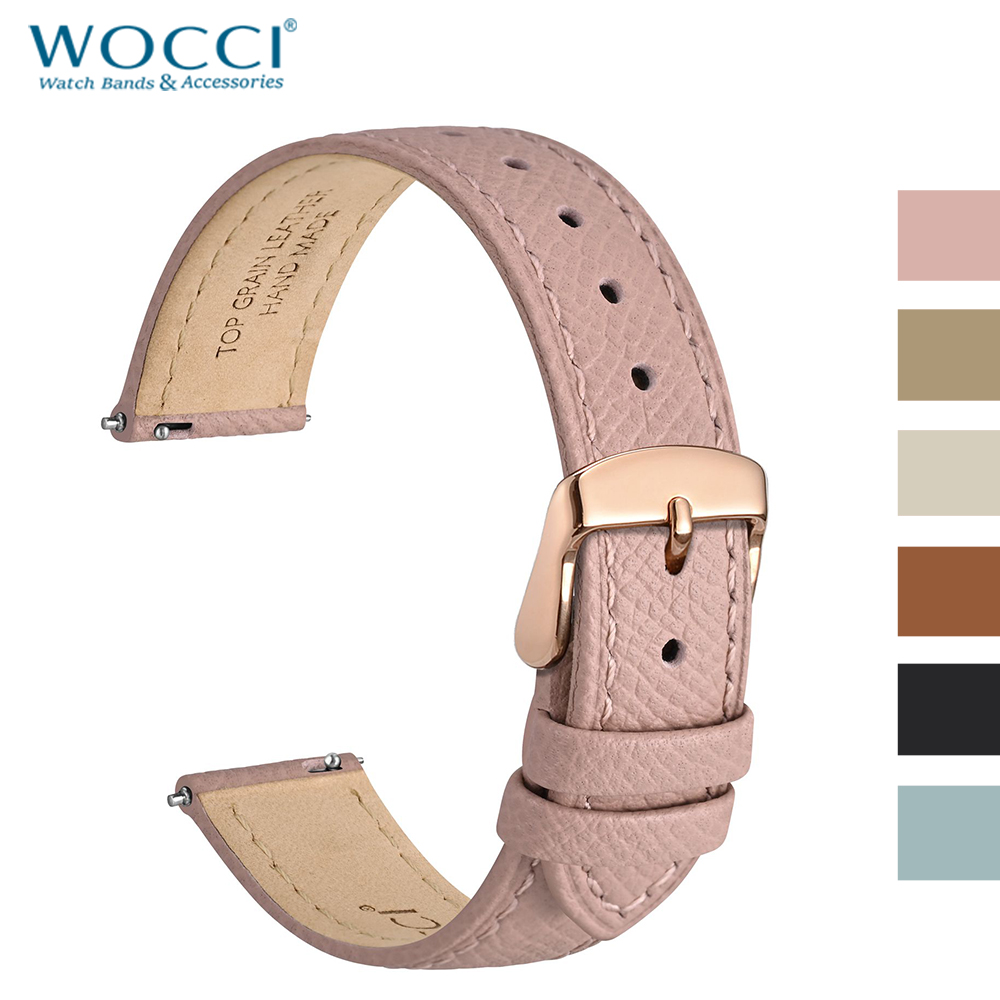 Leather Strap Quick Release - WOCCI üst tahıl deri saat kayışı