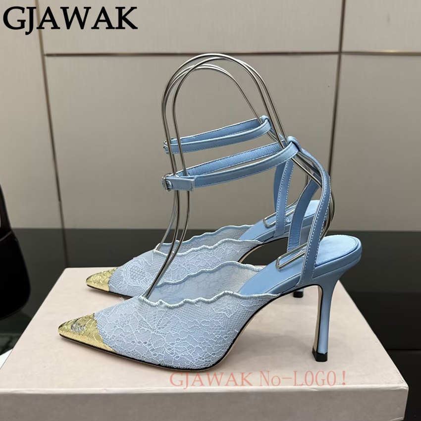 Mesh Strap Metal - Ince Yüksek Topuklu Ayakkabılar Kadın Sivri